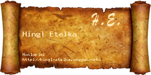 Hingl Etelka névjegykártya